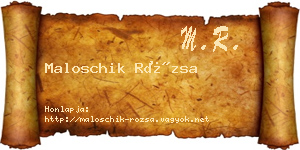 Maloschik Rózsa névjegykártya